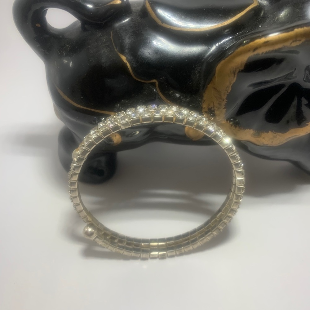 **BLING** Rhinestone Adjustable Silver Bracelet